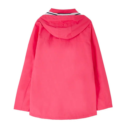 Pink Hooded Raincoat showcasing the Lighthouse Ladies Beachcomber II Coat for stylish rain protection