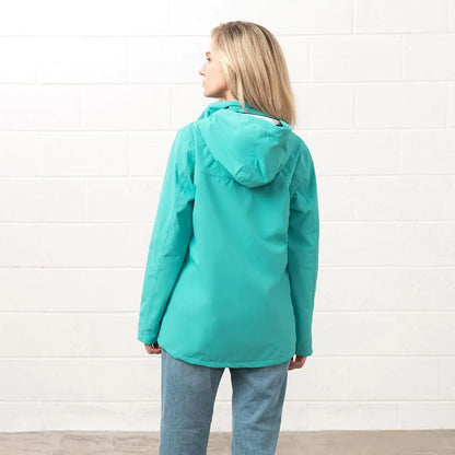 Turquoise hooded jacket from the Lighthouse Ladies Beachcomber II Coat collection