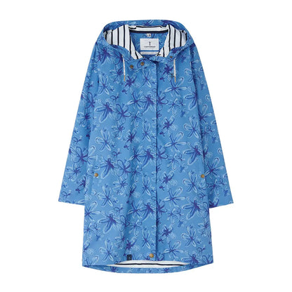 Blue floral raincoat from Lighthouse Ladies Beachcomber Long II Coat collection