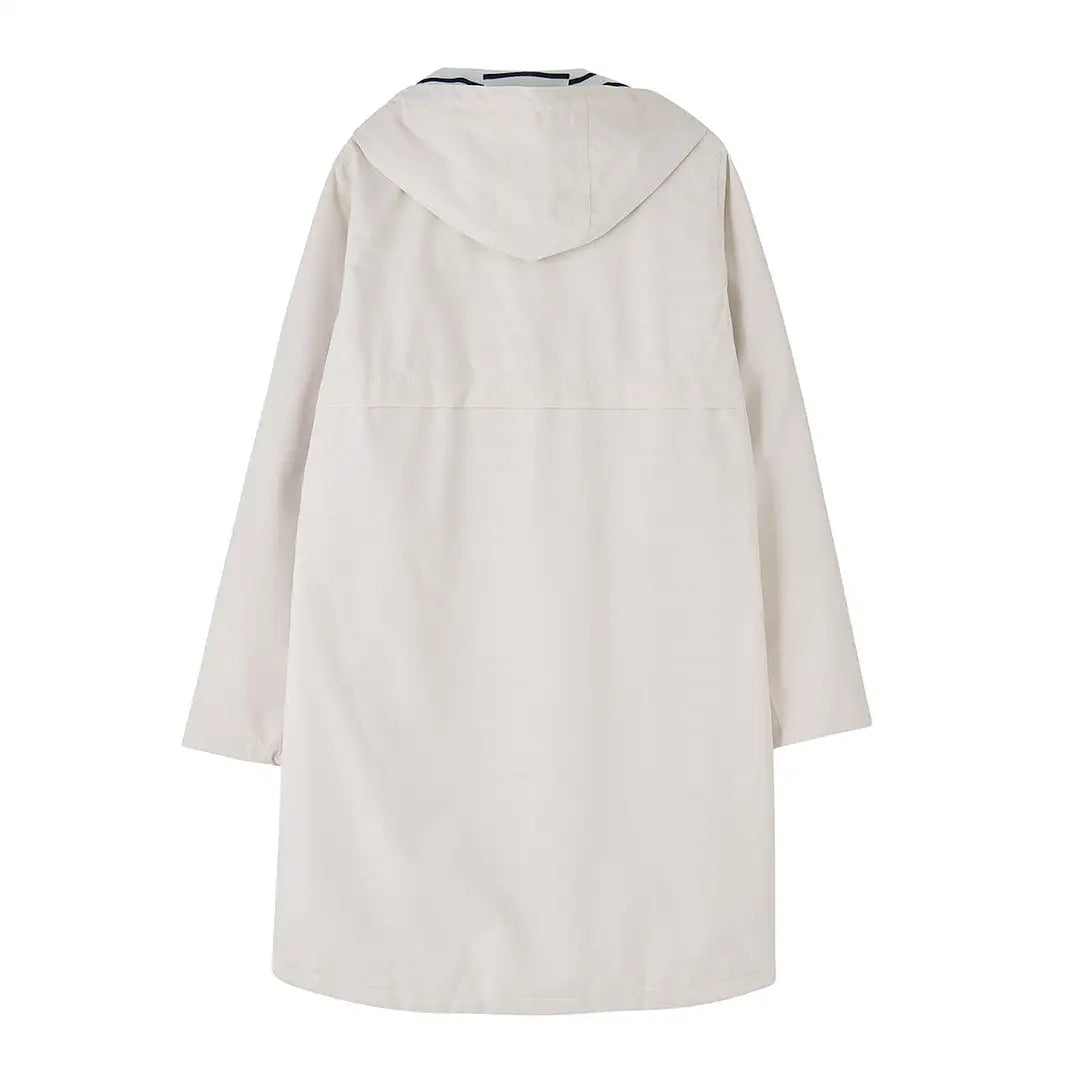 Beige hooded raincoat from the Lighthouse Ladies Beachcomber Long II Coat collection