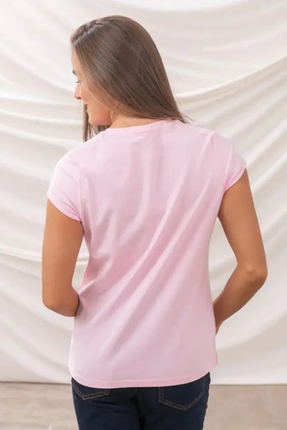 Light pink Lighthouse Ladies Causeway T-Shirt for women, casual and comfy ladies causeway style