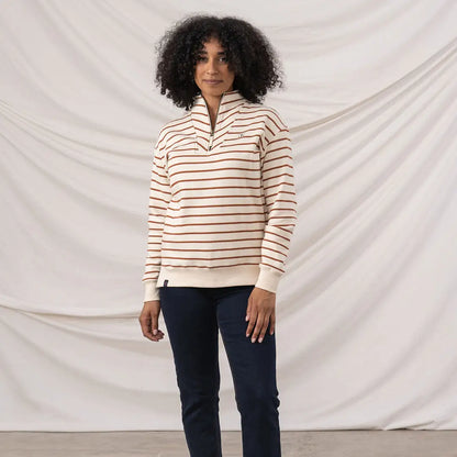 Lighthouse Ladies Coral Jersey top worn with dark blue pants, stylish and comfy look