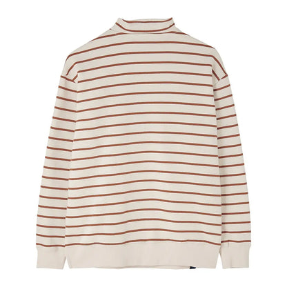 Cream long-sleeve pullover with thin brown stripes from Lighthouse Ladies Coral Jersey