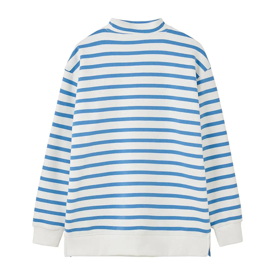 Blue and white striped sweatshirt from Lighthouse Ladies Coral Jersey collection