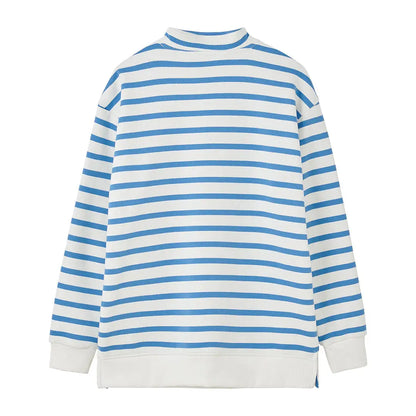 Blue and white striped sweatshirt from Lighthouse Ladies Coral Jersey collection