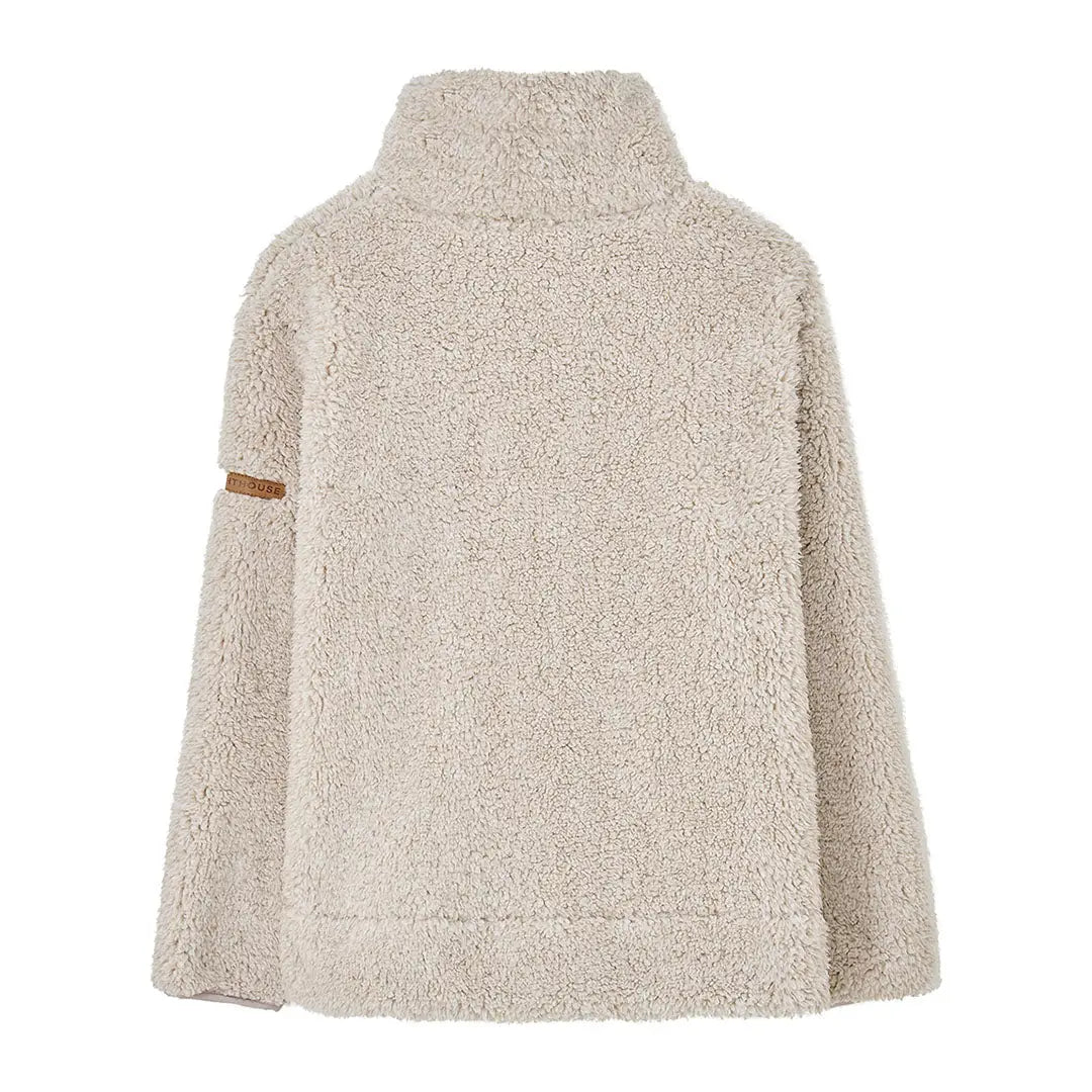 Cream-colored lighthouse ladies coast fleece pullover with stand-up collar for cozy style