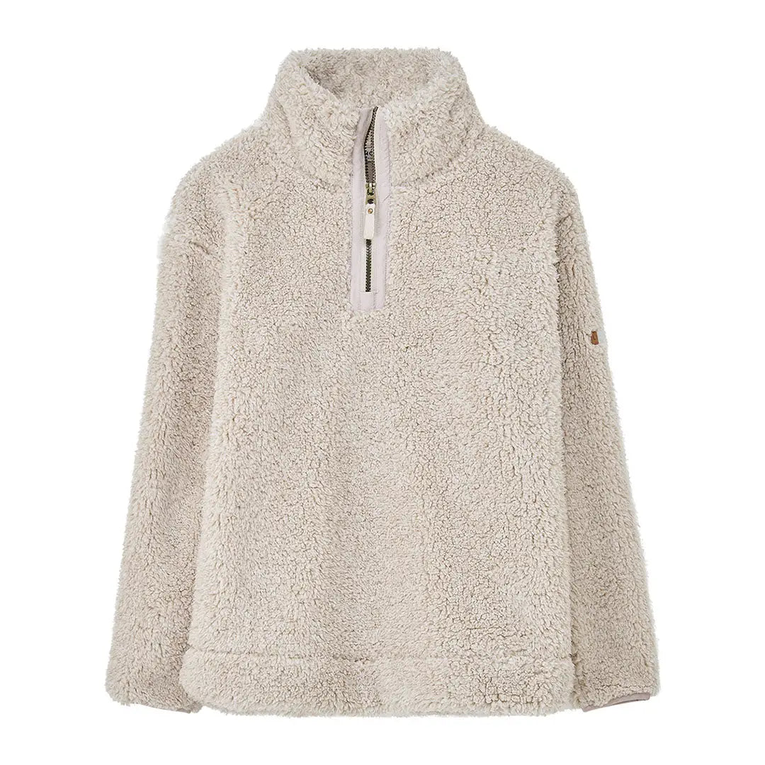 Cream-colored Lighthouse Ladies Coast Fleece half-zip pullover with quarter-zip collar