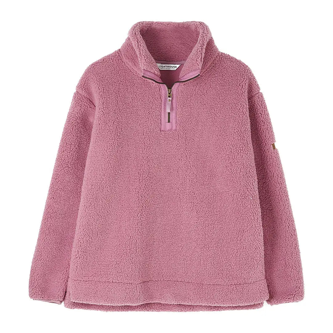 Cozy pink Lighthouse Ladies Half-Zip Coast Fleece pullover for chilly days
