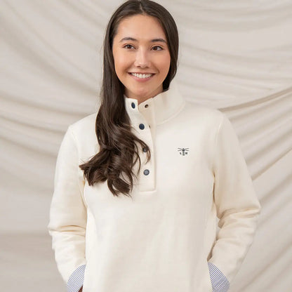 Lighthouse Ladies Haven II Jersey pullover with high collar and dark buttons