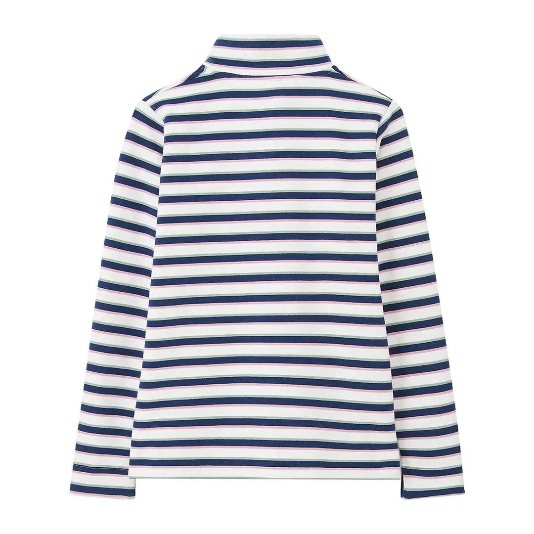White and navy blue striped Lighthouse Ladies Haven II Jersey turtleneck shirt