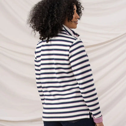 Lighthouse Ladies Haven II Jersey striped long-sleeve polo shirt for women