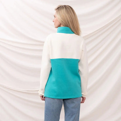 Color-blocked fleece pullover from Lighthouse Ladies Haven II Jersey for cozy style