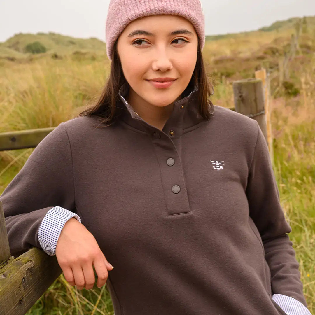 Lighthouse Ladies Haven II Jersey with woman in brown fleece and pink beanie