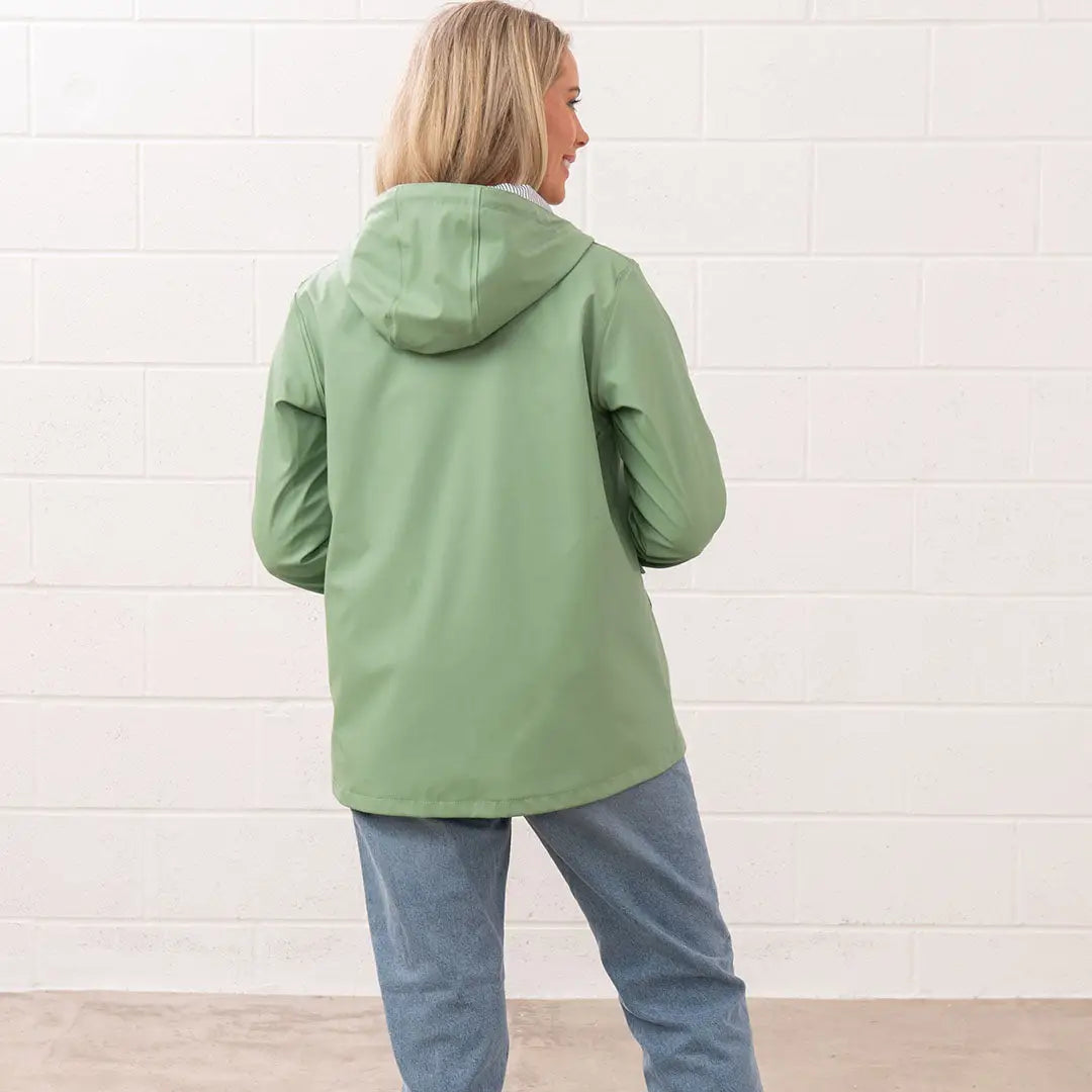 Green Hooded Raincoat from Lighthouse Ladies Lucy Coat collection, stylish and practical