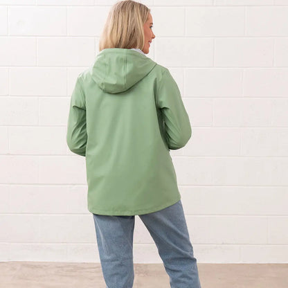 Green Hooded Raincoat from Lighthouse Ladies Lucy Coat collection, stylish and practical