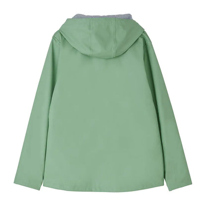 Light green hooded raincoat from Lighthouse Ladies Lucy collection. Perfect for rainy days!