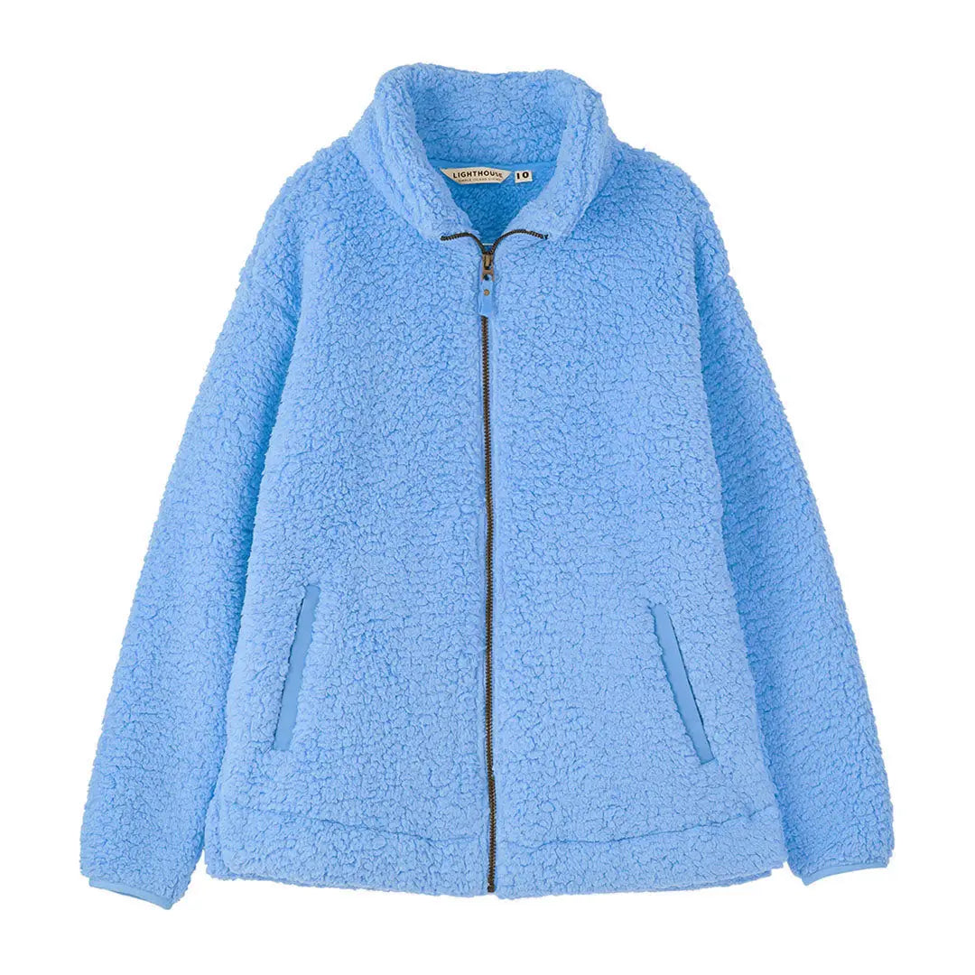 Light blue sherpa jacket from Lighthouse Ladies Seashell Fleece collection