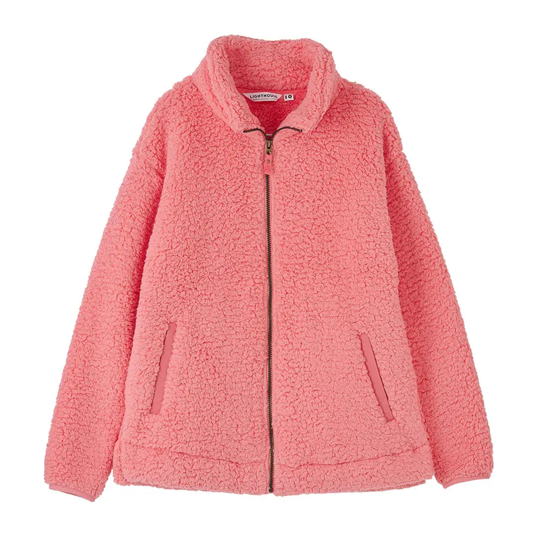 Cozy Coral Fleece zip-up jacket from Lighthouse Ladies Seashell collection