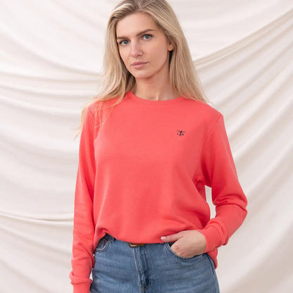 Coral long-sleeved sweatshirt from Lighthouse Ladies Seaside Jersey collection