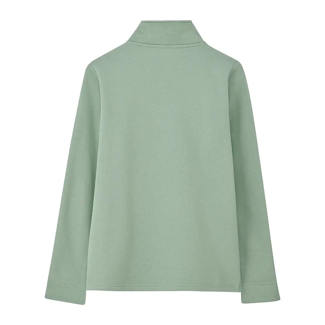 Pale green Lighthouse Ladies Shore II Jersey long-sleeve quarter-zip polo shirt