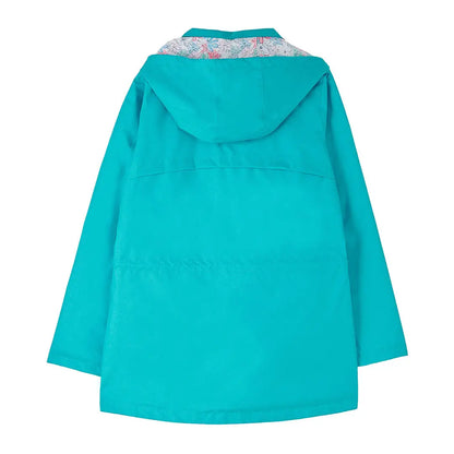 Turquoise hooded raincoat from the Lighthouse Ladies Willow collection
