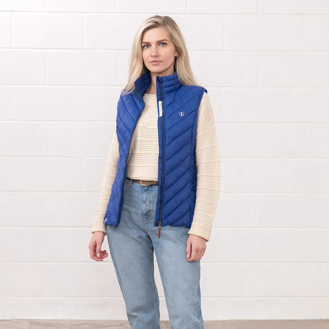 Blue quilted vest from Lighthouse Laurel, perfect for country clothing and hunting