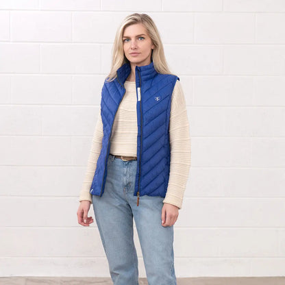 Blue quilted vest from Lighthouse Laurel, perfect for country clothing and hunting