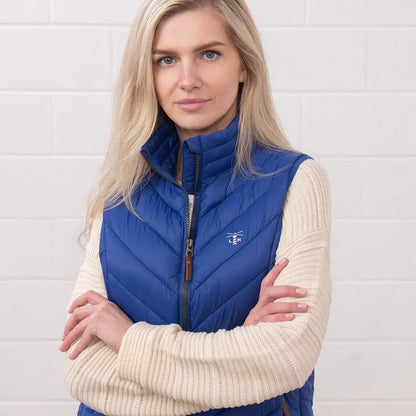 Blue puffer vest from Lighthouse Laurel, perfect for country clothing and hunting adventures