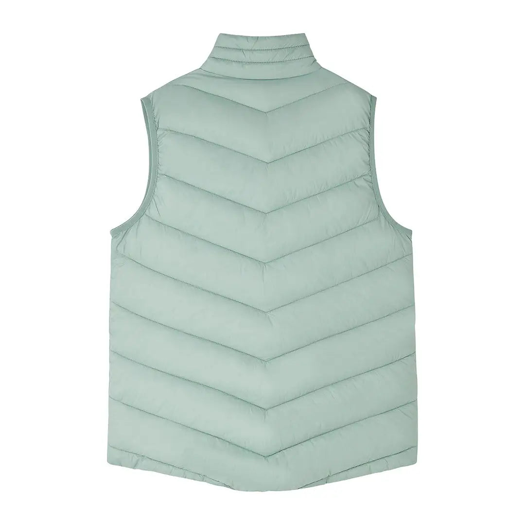Light green Lighthouse Laurel Ladies gilet with high collar and chevron quilting