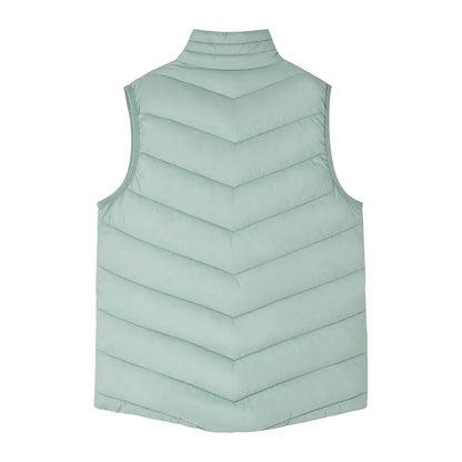 Light green Lighthouse Laurel Ladies gilet with high collar and chevron quilting