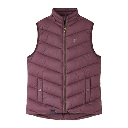 Lighthouse Laurel ladies burgundy quilted puffer vest with full zip and snap pockets