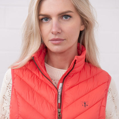 Coral quilted Lighthouse Laurel Gilet for stylish ladies’ outerwear