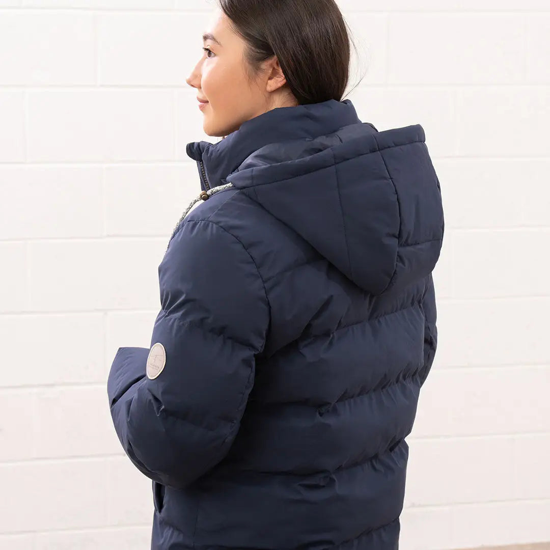 Lighthouse Margot Ladies Coat navy blue puffer jacket with hood for stylish warmth