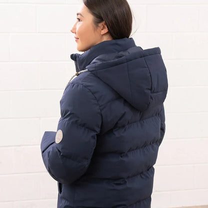 Lighthouse Margot Ladies Coat navy blue puffer jacket with hood for stylish warmth