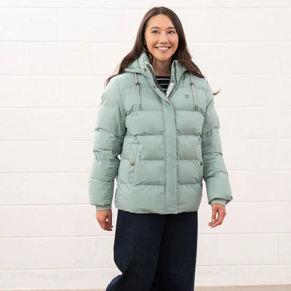 Light green Lighthouse Margot Ladies Coat puffer jacket with hood for stylish warmth
