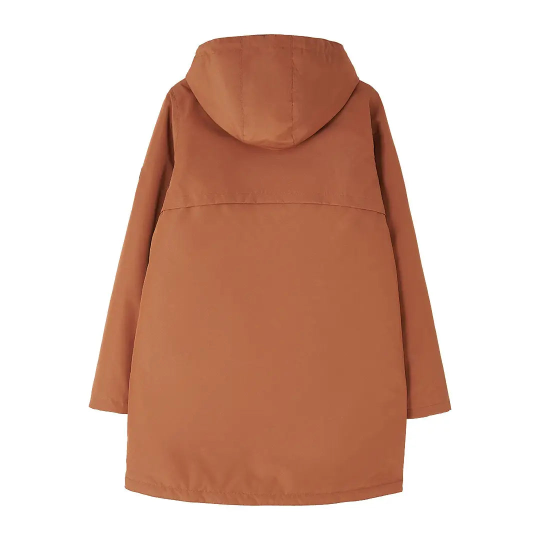Rust-colored hooded rain jacket from Lighthouse Scarlet Ladies Coat, perfect for outdoors and country clothing