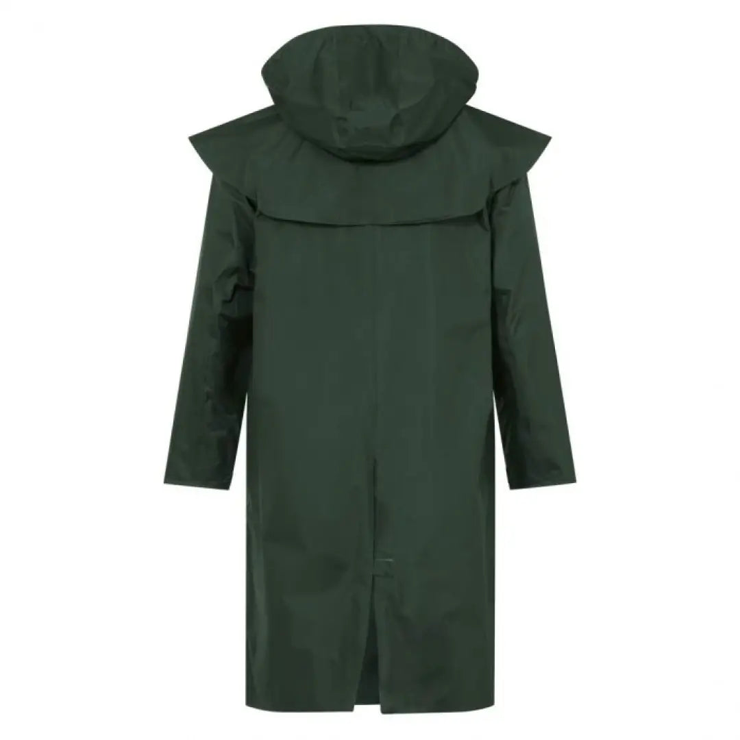 Dark green Lighthouse Stockman full length waterproof rain coat with long sleeves