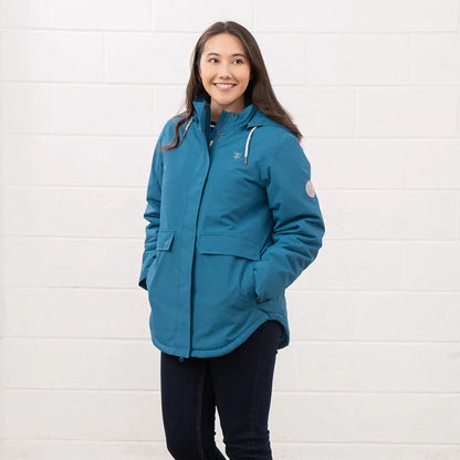 Lighthouse Tess Ladies Coat in teal blue, perfect for country clothing and outdoors