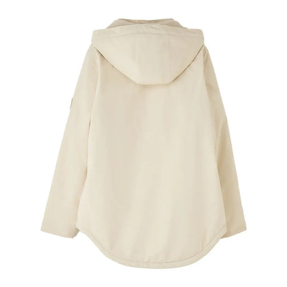 Beige hooded windbreaker jacket from Lighthouse Tess Ladies Coat, perfect for outdoors and country clothing