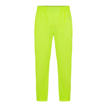 Neon yellow athletic leggings paired with Mac In A Sac Origin zip overtrousers