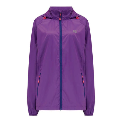 Purple Mac in a Sac Origin 2 Waterproof Jacket for adults, featuring pink accents