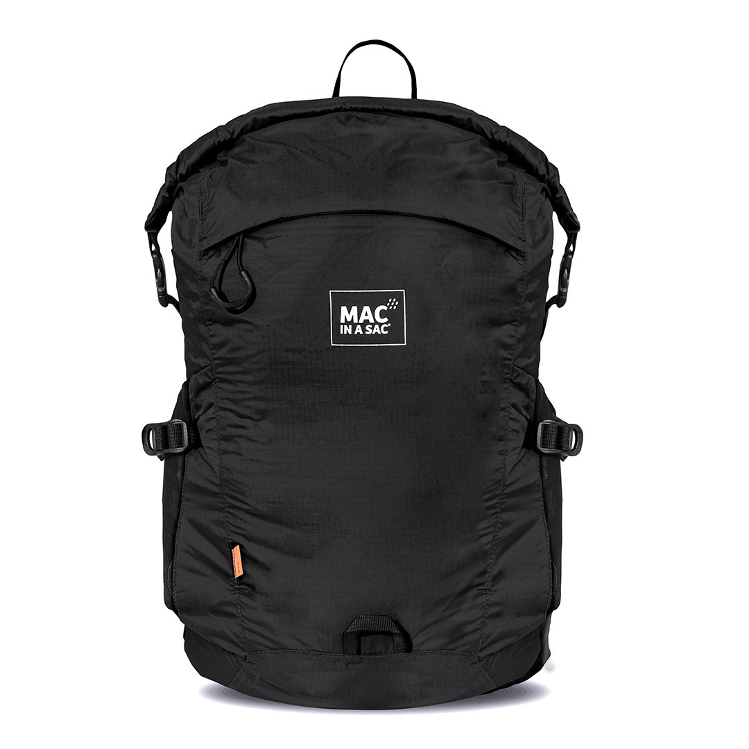 Black lightweight Mac in a Sac Travelite Backpack perfect for travel adventures