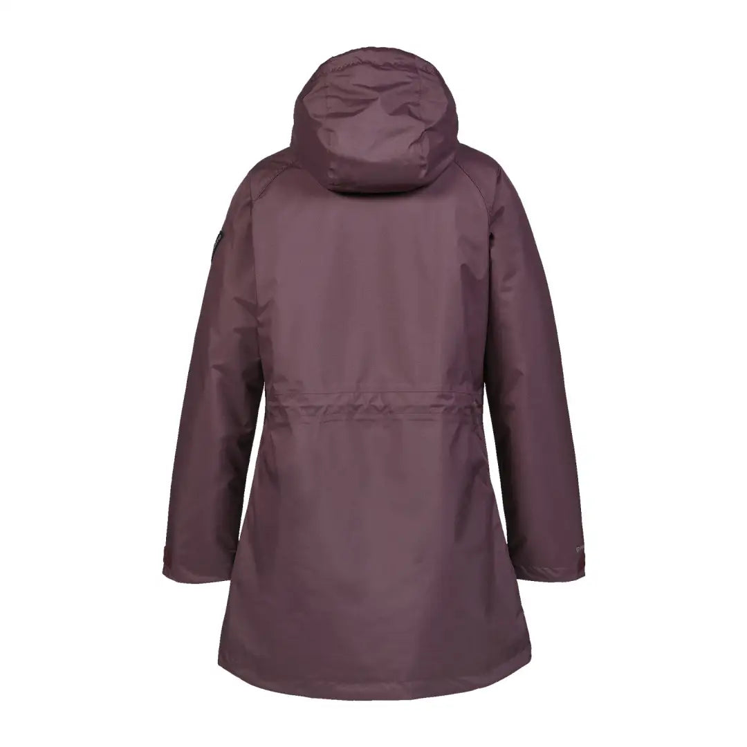 Burgundy Musto Corsica Long Primaloft Jacket with hood and long sleeves for winter vibes