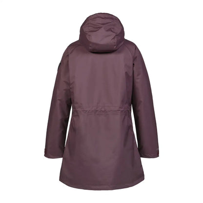 Burgundy Musto Corsica Long Primaloft Jacket with hood and long sleeves for winter vibes