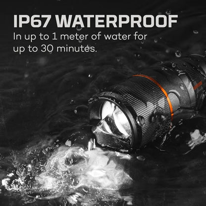 Waterproof NEBO Davinci 2000 shines brightly underwater as a powerful handheld flashlight