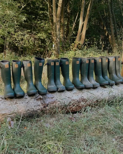 Green Bogs Forest Avon zip wellington boots with rubber design
