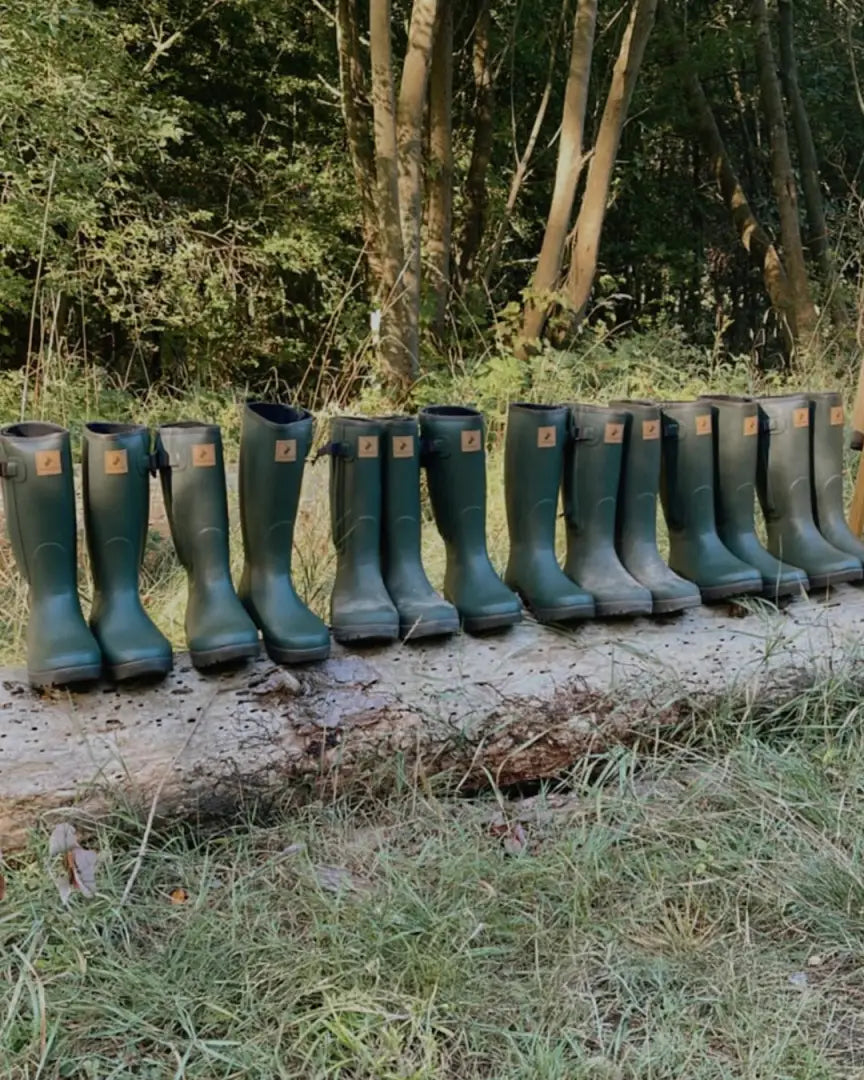 Green Bogs Forest Avon zip wellington boots with rubber design