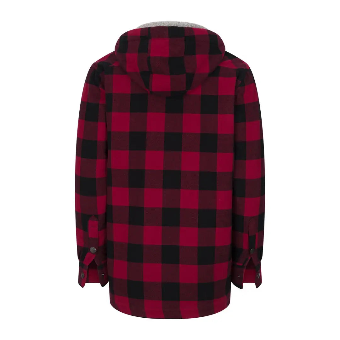 Red and black buffalo plaid flannel of the New Forest Canadian Sherpa Shirt