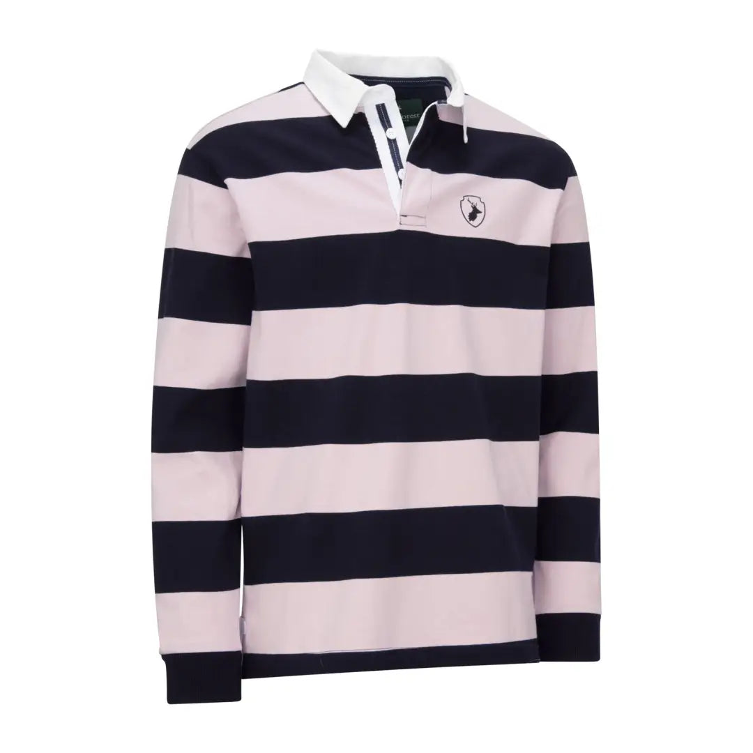 トップス RUGBY SHIRT STRIPE FLOWER_IVORY NAVY RUGBY SHIRT STRIPE FLOWER_IVORY NAVY(Mens Rugby Shirts for