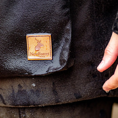 Leather patch on New Forest Country Sport Jacket with deer silhouette design
